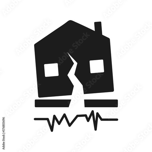 Earthquake Disaster Icon. Editable Vector EPS Symbol Illustration.