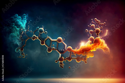 Chemical chain reaction. Generative AI.