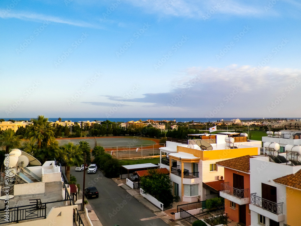 Sunrise over Paphos City.