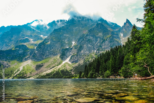 Fototapeta Naklejka Na Ścianę i Meble -  Polish nature and natural views, Lake Morskie Oko and the High Tatras, mountains