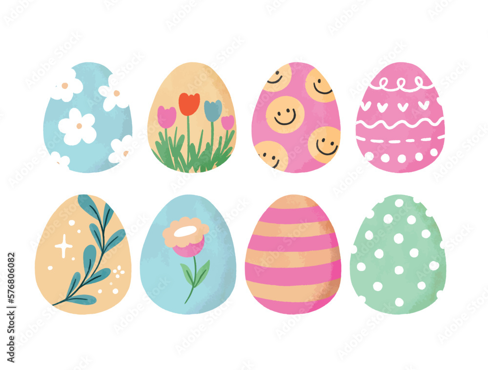 Watercolor Hand Drawn Cute Spring Easter Element Clipart Egg