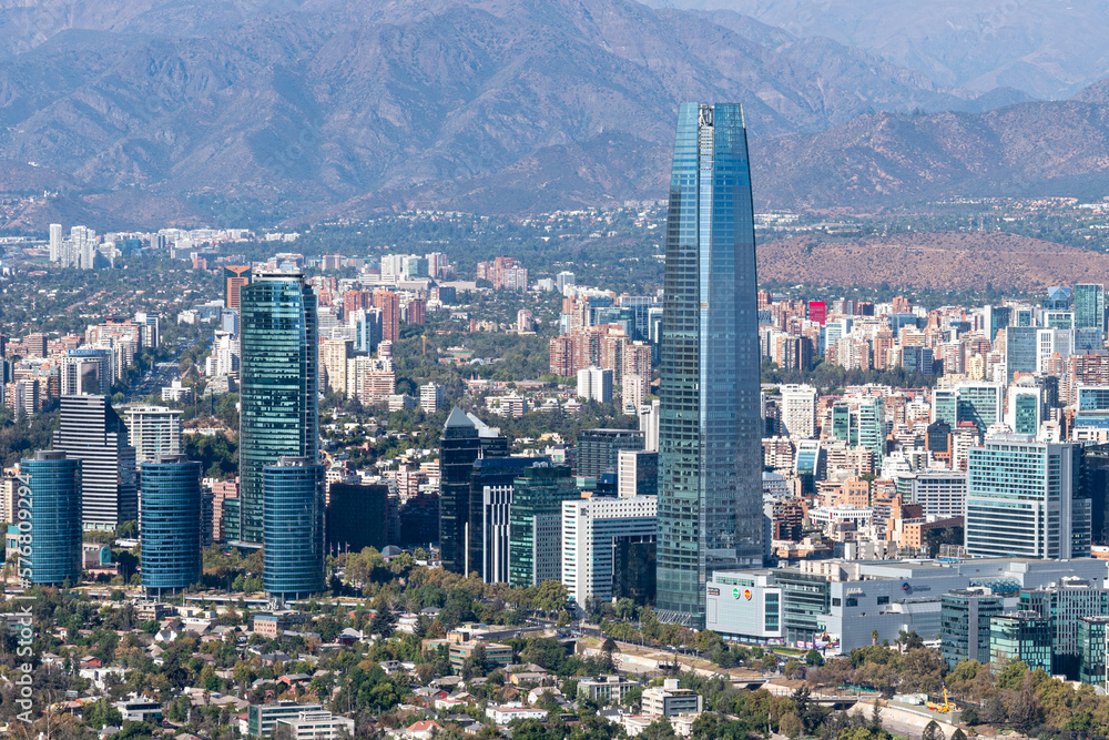 Naklejka premium Santiago, Chile urban skyline and cityscape