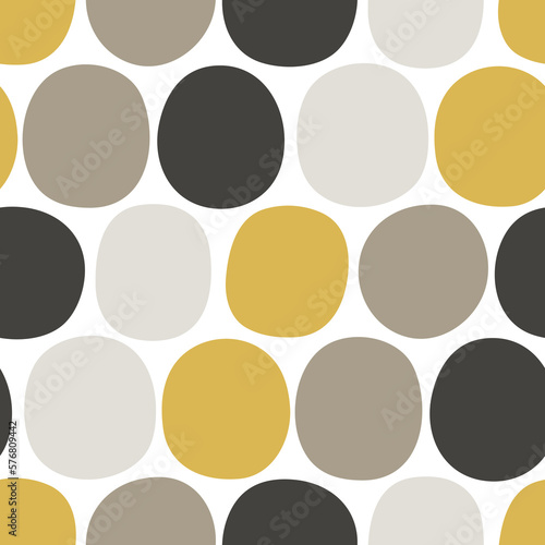 Abstract geometric seamless pattern with round shapes