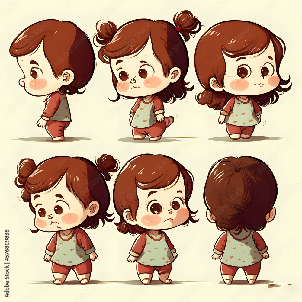 Dark Brown Hair Back View Side View Multiple Views Happy Silly  Dark Brown Hair Back View Side View Multiple Views Happy Silly