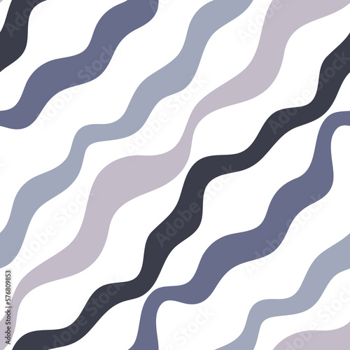 Abstract seamless pattern with diagonal wavy lines