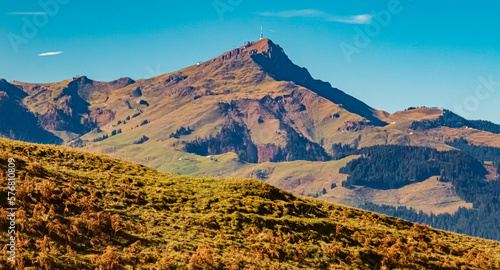 Beautiful alpine autumn or indian summer view at the famous Buchensteinwand summit, St. Jakob in Haus, Tyrol, Austria photo