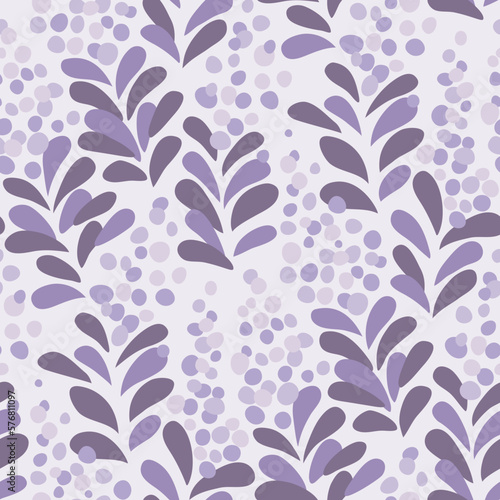 Abstract floral lavender seamless pattern