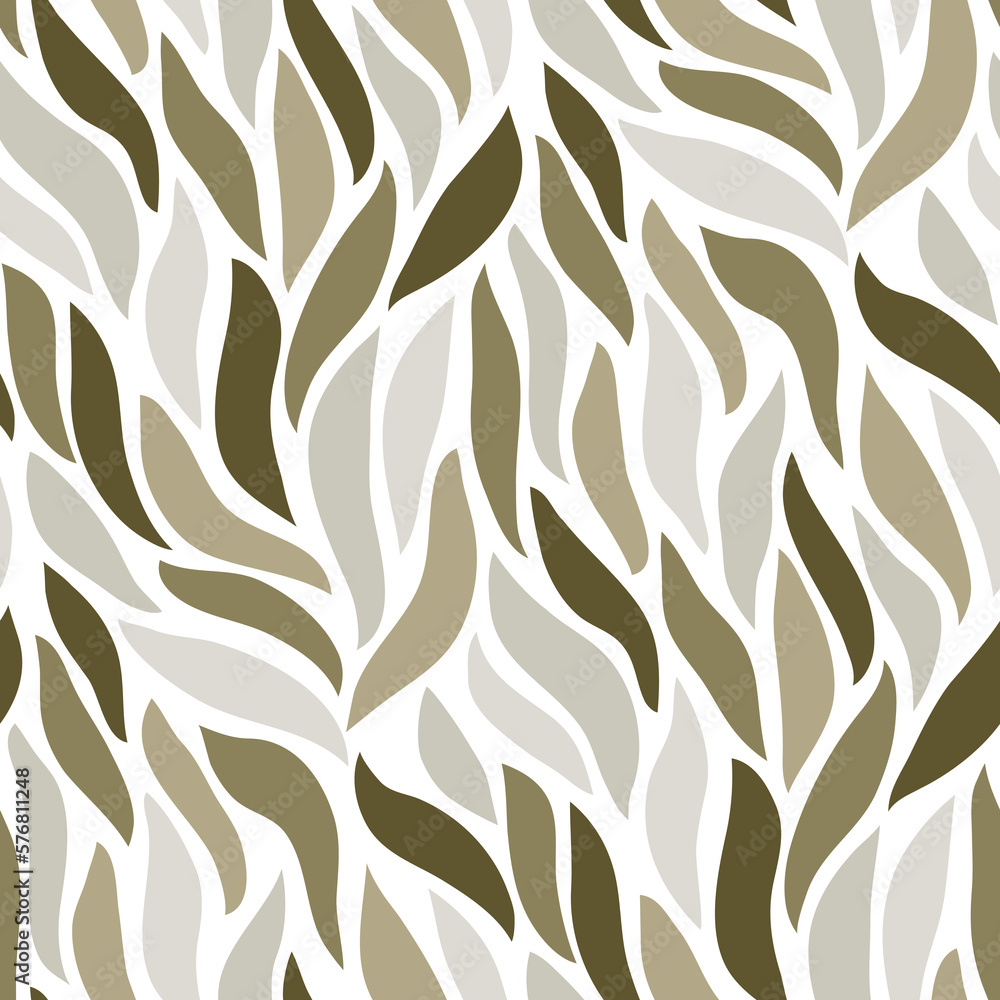 Seamless pattern with abstract leaves