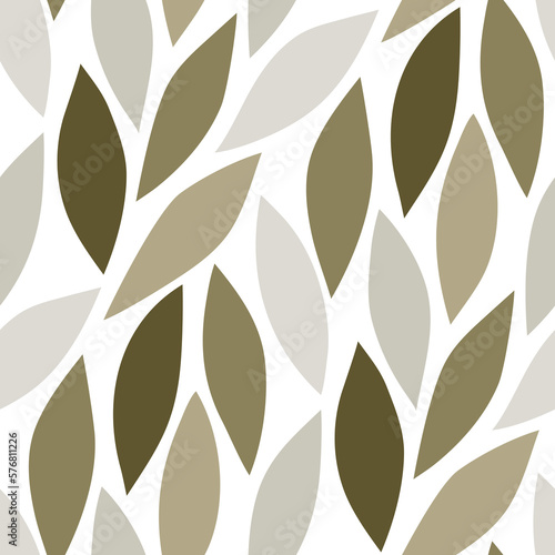 Seamless pattern with abstract leaves