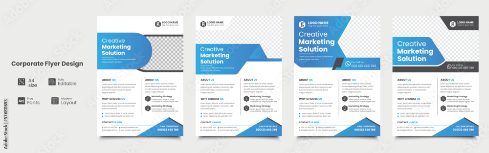 © Sadhan - Corporate Business flyer template vector design, a bundle of 4 templates of a4 flyer template, vector illustration template in A4 size © Sadhan - Corporate Business flyer template vector design, a bundle of 4 templates of a4 flyer template, vector illustration template in A4 size