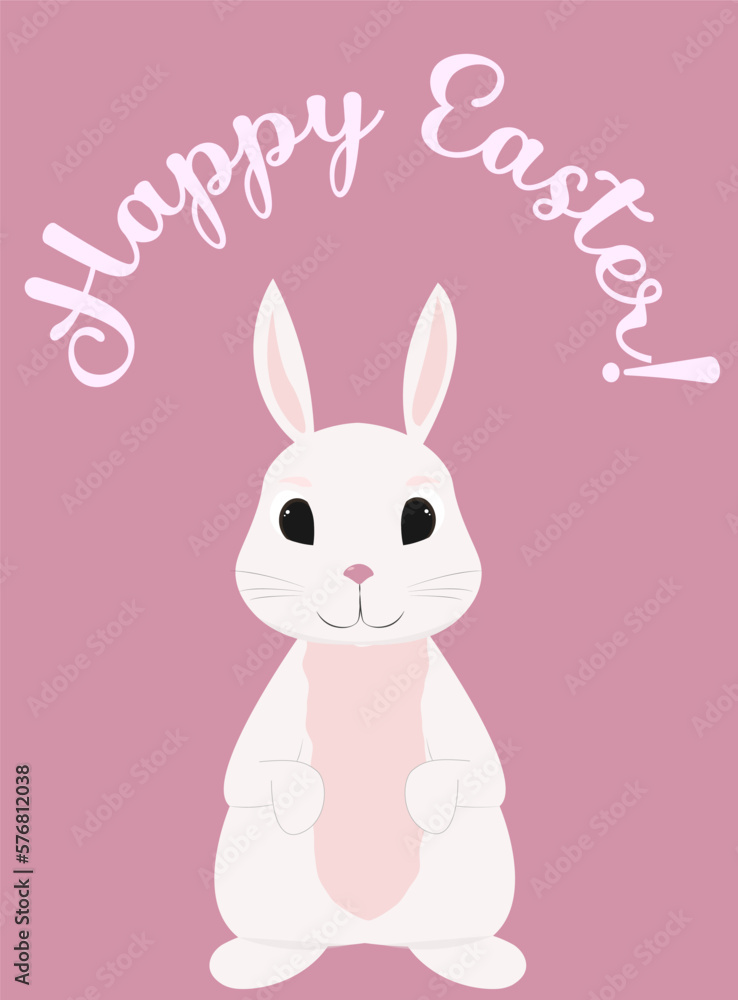 happy easter greeting card with cute rabbit bunny happy easter greeting card with cute rabbit bunny