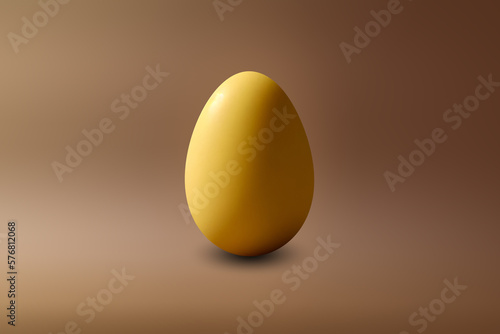 yellow Egg on a brown floor