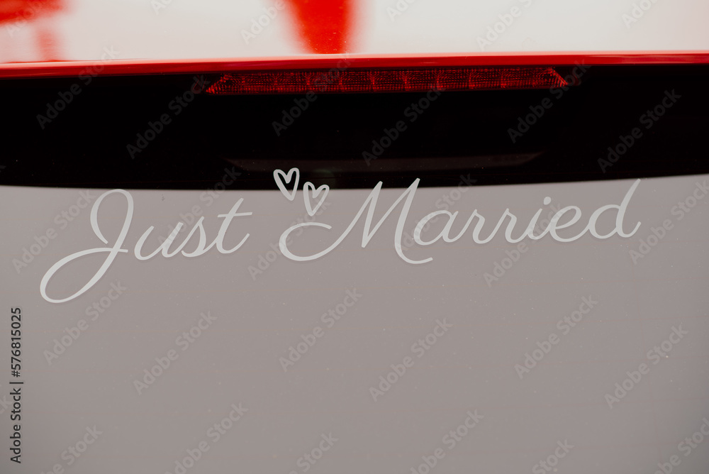Just married sign for car wedding essentials details Just married sign for car wedding essentials details