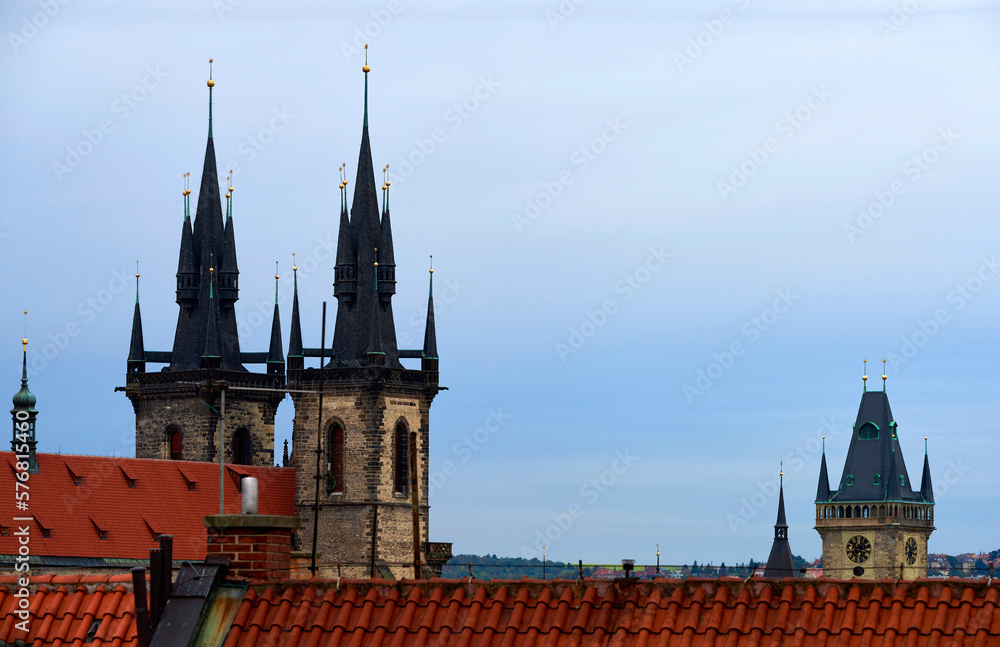 The roofs of Prague city