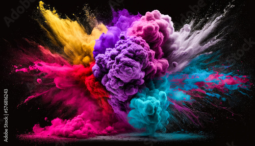 Fototapeta Naklejka Na Ścianę i Meble -  Happy Holi colorful powder explosion