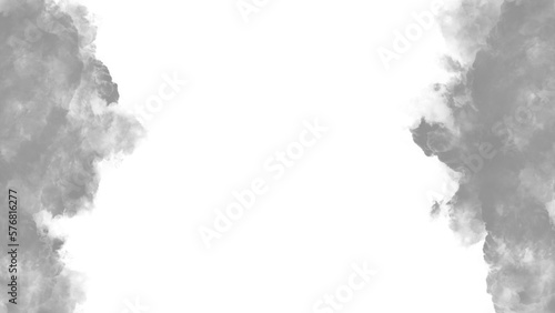 Black smoke on transparent background. Black clouds on transparent background. Black smoke on edge. Black smoke background
