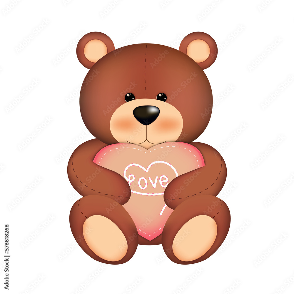 Ilustracion vectorial de juguete, osito de peluche abrazando un corazon de amor. Diseño png 300 dpi Ilustracion vectorial de juguete, osito de peluche abrazando un corazon de amor. Diseño png 300 dpi