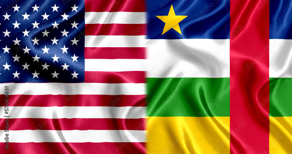 USA and Central_African_Republic flag silk
