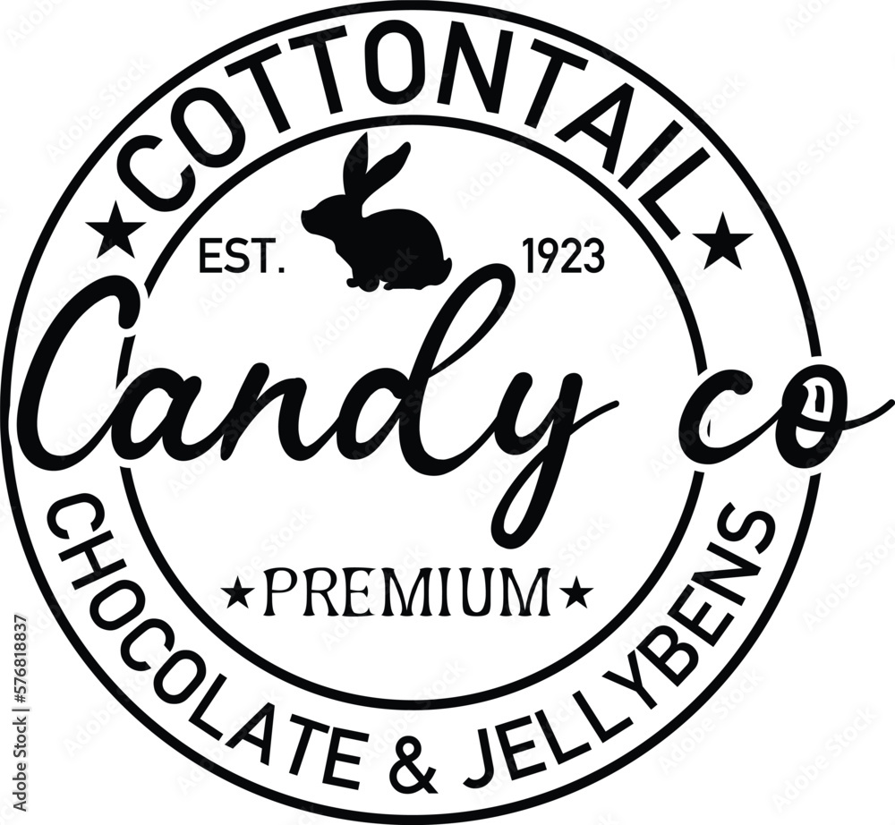 cottontail est 1923 candy co. premium chocolate& jellybens