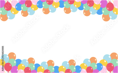 たくさんの風船の飾りフレーム