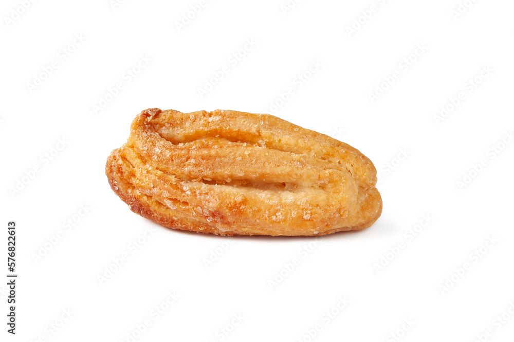 Cookies isolated on white. Cookies sprinkled with sugar. Crispy soft pastry Cookies isolated on white. Cookies sprinkled with sugar. Crispy soft pastry