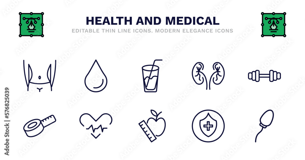set of health and medical thin line icons. health and medical outline icons such as blood, juice, urology, gym, measure tape, measure tape, beat, nutrition, medical shield, spermatozoon vector. set of health and medical thin line icons. health and medical outline icons such as blood, juice, urology, gym, measure tape, measure tape, beat, nutrition, medical shield, spermatozoon vector.