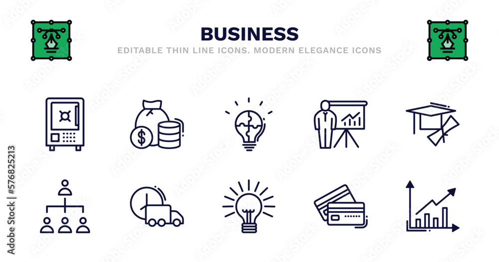 set of business thin line icons. business outline icons such as finance, strategic, graphic panel and man, graduation ceremony, hierarchy structure, hierarchy structure, logistic, round light bulb, set of business thin line icons. business outline icons such as finance, strategic, graphic panel and man, graduation ceremony, hierarchy structure, hierarchy structure, logistic, round light bulb,
