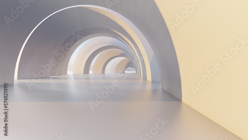 Fototapeta Naklejka Na Ścianę i Meble -  Abstract architecture background arched interior 3d render