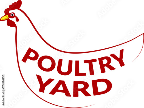 Poultry yard. Bird logo. Domestic bird.