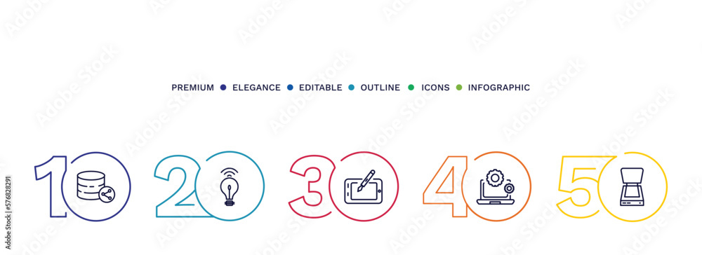 set of thin line icons. outline icons with infographic template. linear icons such as set of thin line icons. outline icons with infographic template. linear icons such as