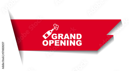 red vector illustration banner grand opening