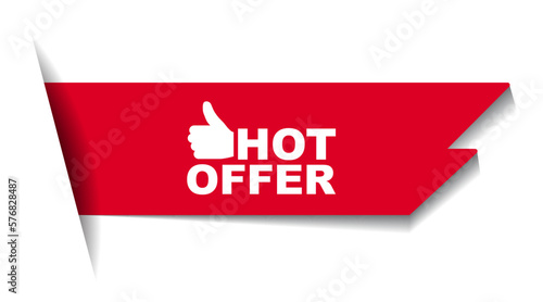 red vector illustration banner hot offer