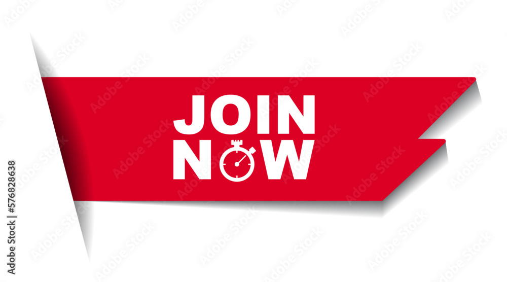 red vector illustration banner join now red vector illustration banner join now