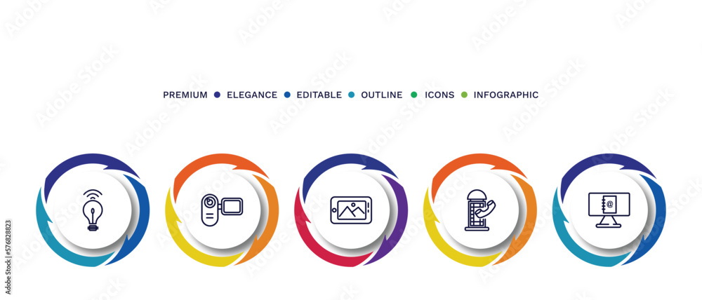set of thin line icons. outline icons with infographic template. linear icons such as set of thin line icons. outline icons with infographic template. linear icons such as