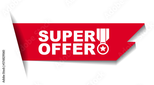 red vector illustration banner super offer