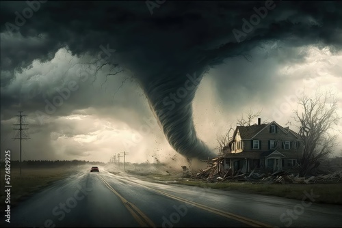 tornado in United states natural disaster. Generative ai.