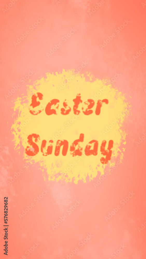 Easter Heading Against Yellow Spinning Texture with Orange Background Easter Heading Against Yellow Spinning Texture with Orange Background
