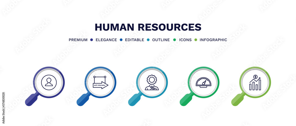set of human resources thin line icons. human resources outline icons with infographic template. linear icons such as profiles, exit interview, administrator, balanced scorecard, earnings vector. set of human resources thin line icons. human resources outline icons with infographic template. linear icons such as profiles, exit interview, administrator, balanced scorecard, earnings vector.