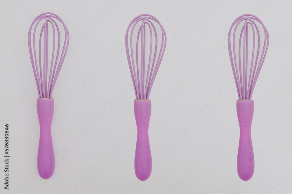 Collage with three purple whiskers for the kitchen Collage with three purple whiskers for the kitchen