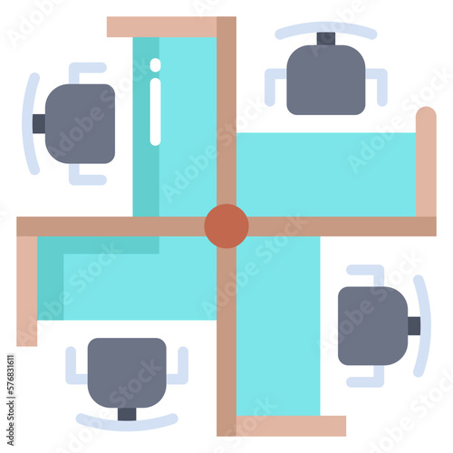 Office cubicle icon