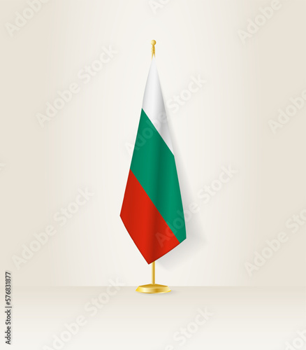 Bulgaria flag on a flag stand.