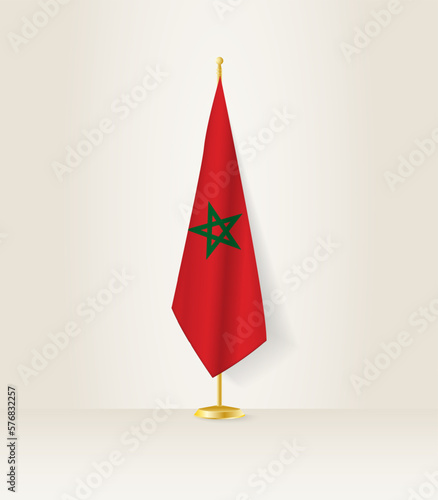 Morocco flag on a flag stand.