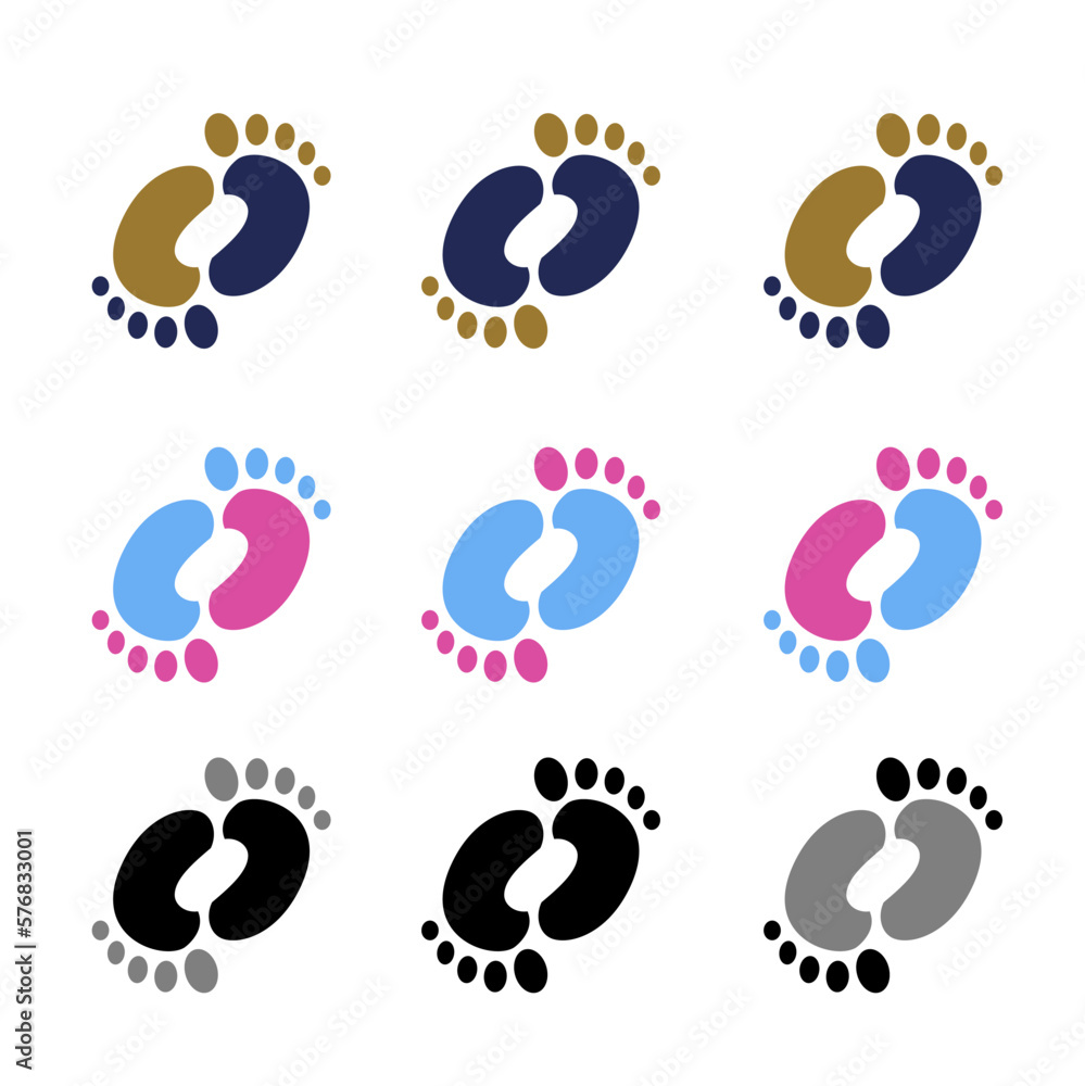 Footprint icon set. Footprint vector icon. Footprint vector icon Footprint icon set. Footprint vector icon. Footprint vector icon
