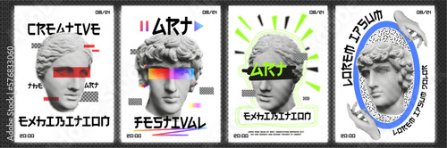 Greece modern face with contemporary element. Template design. Vector illustration