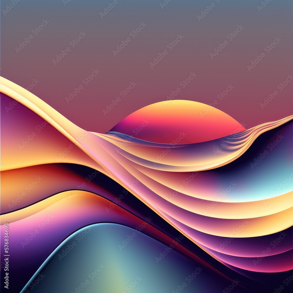 Obraz premium AI generated abstract background with wavy gradient pattern