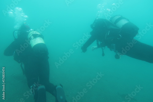Two scuba divers in the sea