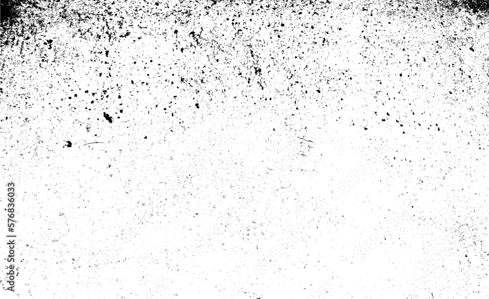 Abstract vector noise. Small particles of debris and dust. Distressed uneven background. Grunge texture overlay with fine grains isolated on white background. Vector illustration. EPS10.