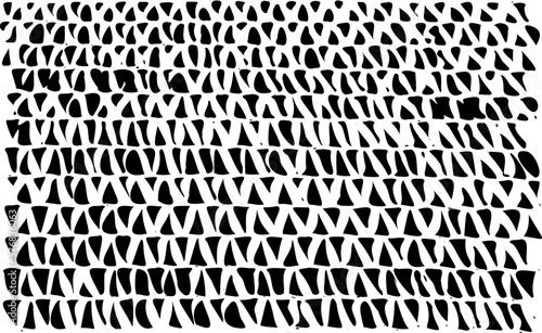 Monochrome texture composed of irregular graphic elements. Distressed uneven grunge background. Abstract vector illustration. Overlay for interesting effect and depth. Isolated on white background.