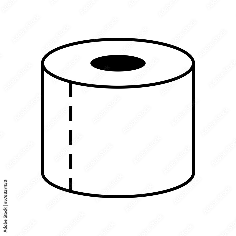 Simple White Toilet Paper Icon. Vector Image. Simple White Toilet Paper Icon. Vector Image.