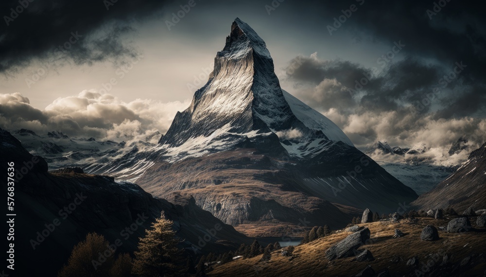 Naklejka premium sunrise in mountains